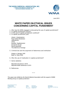 WMA White Paper on Ethical Issues concerning Capital Punishment