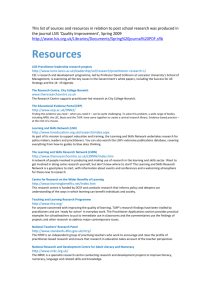 This list of sources and resources in relation to post school research