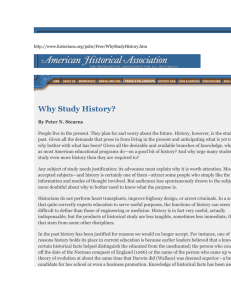 Stearns--Why Study History