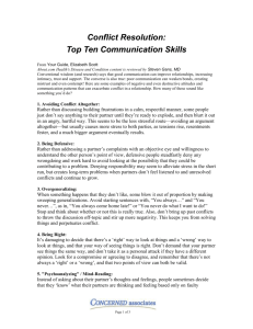 Conflict Resolution: Top Ten Communication Skills