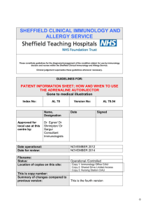 SHEFFIELD CLINICAL IMMUNOLOGY AND ALLERGY SERVICE
