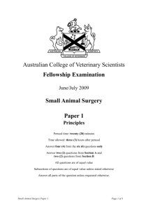 Small Animal Surgery - Australian College of Veterinary Scientists