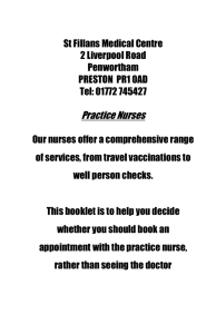 Practice Nurse Information Leaflet