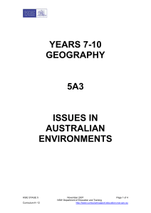 5A3 Issues in Australian Environments