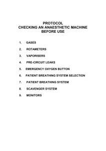 protocol for checking an anaesthetic machine before use