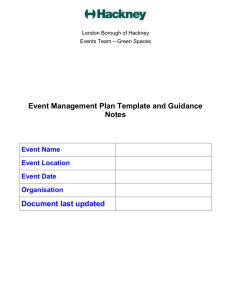 Event management plan template & guidance