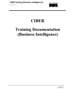 CIBER Training (Business Intelligence)