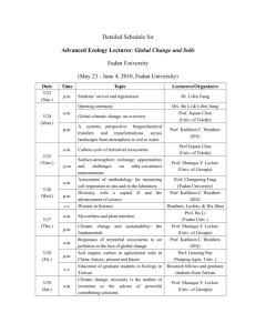 Detailed Schedule for the Advanced Ecology Lectures，