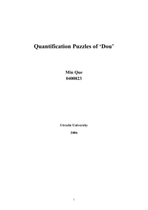 Quantification Puzzles of `Dou`
