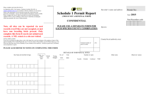 Schedule 1 report form