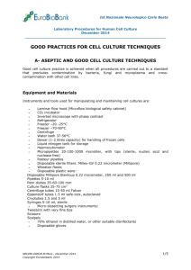 Good practices for cell culture techniques