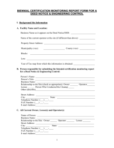 Biennial Certification Monitoring Report Form for a Deed Notice