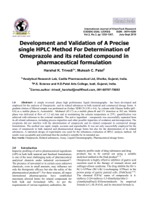 Development And Validation Of A Precise single HPLC Method For