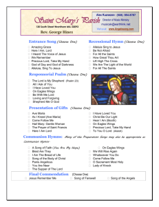 Saint Mary`s Funeral Music Selection Form