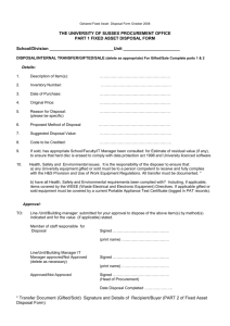 Fixed Asset Disposal Form (word document)