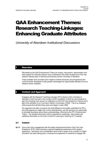QAA Enhancement Themes: Research Teaching