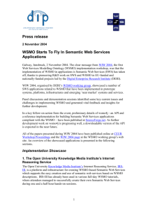 WSMO Starts To Fly In Semantic Web Services Applications