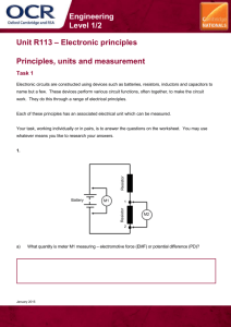 Principles, units and measurement