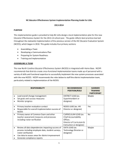 NC Educator Effectiveness System Implementation Planning Guide
