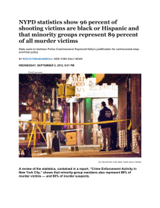 NYPD statistics show 96 percent of shooting victims are black or