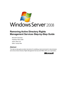 Removing Active Directory Rights Management Services Step