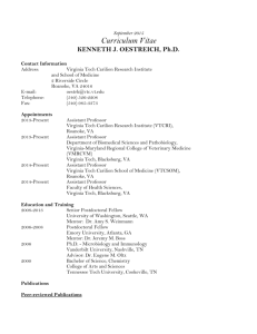 September 2015 Curriculum Vitae KENNETH J. OESTREICH, Ph.D