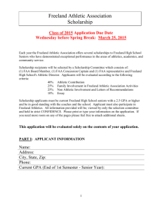 Freeland Athletic Association Scholarship Form
