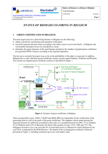 Status of Biomass Co-firing in Belgium