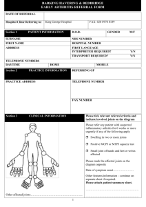 Early Arthritis referral form