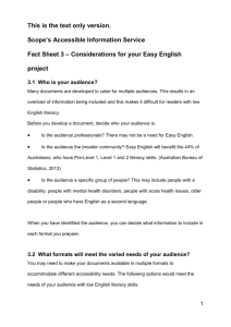 Considerations for your Easy English