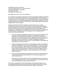APA Model Licensure Task Force - California Association of School