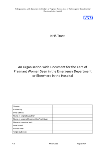 Document for the Care of Pregnant Women Seen in the Emergency
