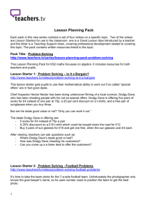 Lesson Planning Pack - Problem-Solving: Overview