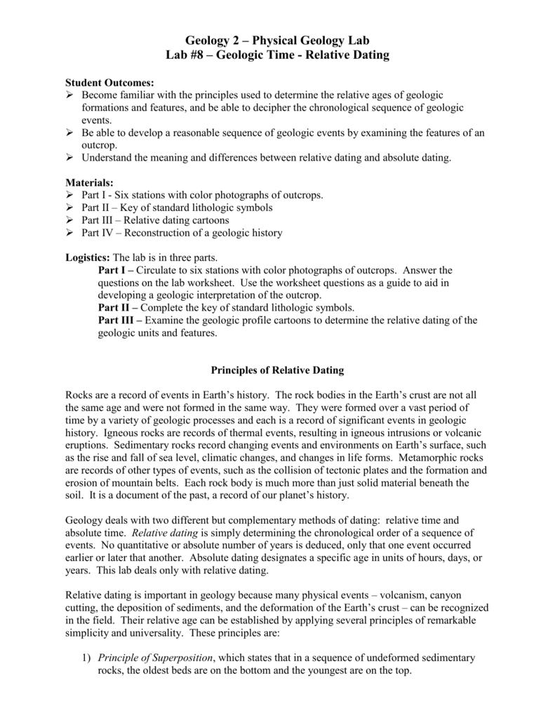 Earth Science Relative Dating Worksheet Mr Leigh 2019 08 22