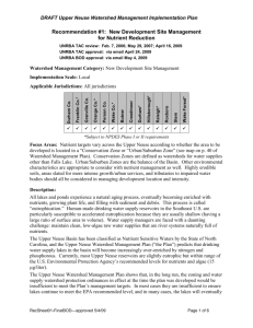 Recommendation Sheet#1 - Upper Neuse River Basin Association
