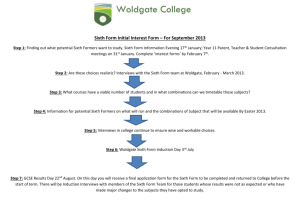 Sixth Form Initial Interest Form – For September 2013 Step 1