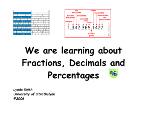 Fractions Decimals and Percentages - Lynda Keith