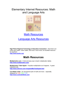 Elementary Internet Resources: Math and Language Arts