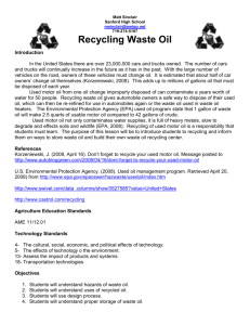 Recycling Waste Oil