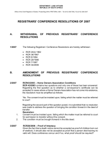 registrars` conference resolutions of 2007