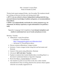 Mrs. Lemaster`s Lesson Plans Week of October 22, 2012 *Fiction