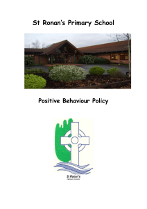 Positive Behaviour Policy - St Ronan`s Primary School