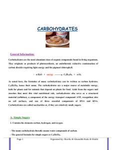 3)carbohydrates