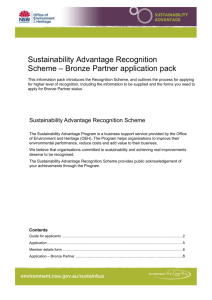 Sustainability Advantage Recognition Scheme Bronze Partner