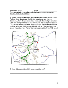 The Continental Divide and Colorado`s Life Zones and Precipitation