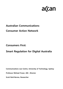 Consumers First_Smart Regulation for Digital Australia
