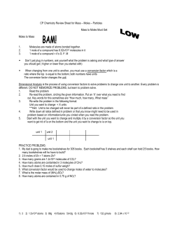 Mole Conversions Worksheet