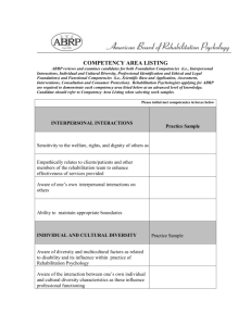 Competencies Checklist - American Board of Professional Psychology