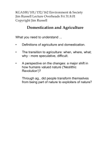 Domestication and Agriculture