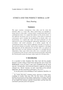 ETHICS AND THE PERFECT MORAL LAW